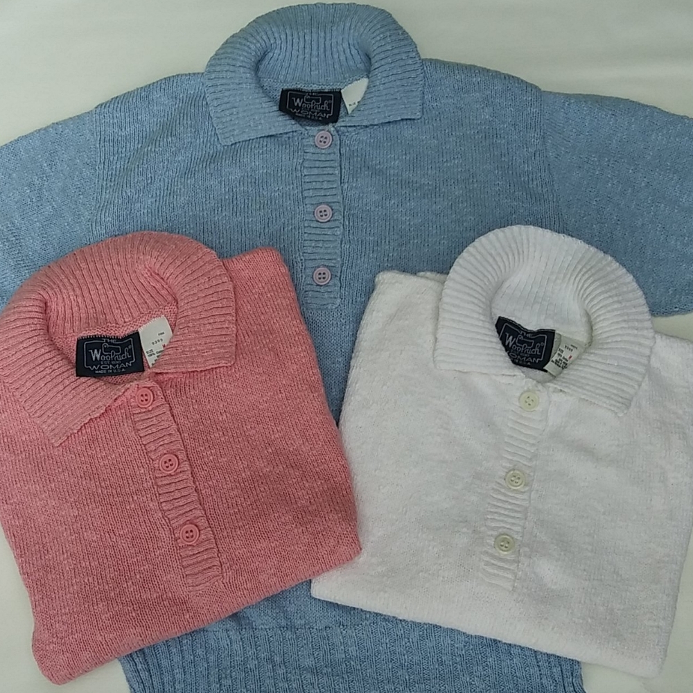 WOOLRICH * SHORT SLEEVE COTTON SWEATER BUNDLE (3)